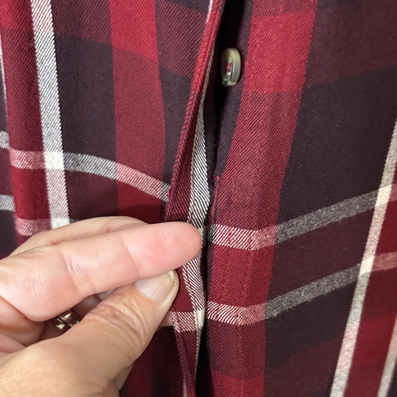 Lane Bryant Burgundy and White Plaid Shirt - Picture 9 of 11